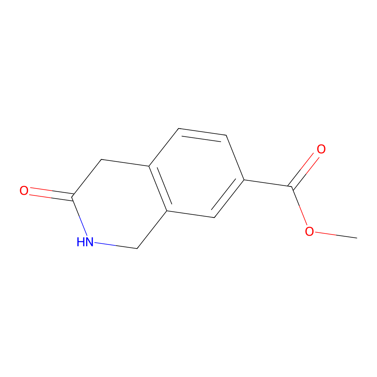 Methyl 3-oxo-1,2,3,4-tetrahydroisoquinoline-7-carboxylate molecular structure, CAS 1823924-37-3