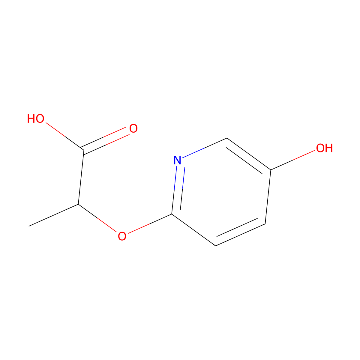 2-((5-Hydroxypyridin-2-yl)oxy)propanoic acid molecular structure, CAS 1823924-76-0