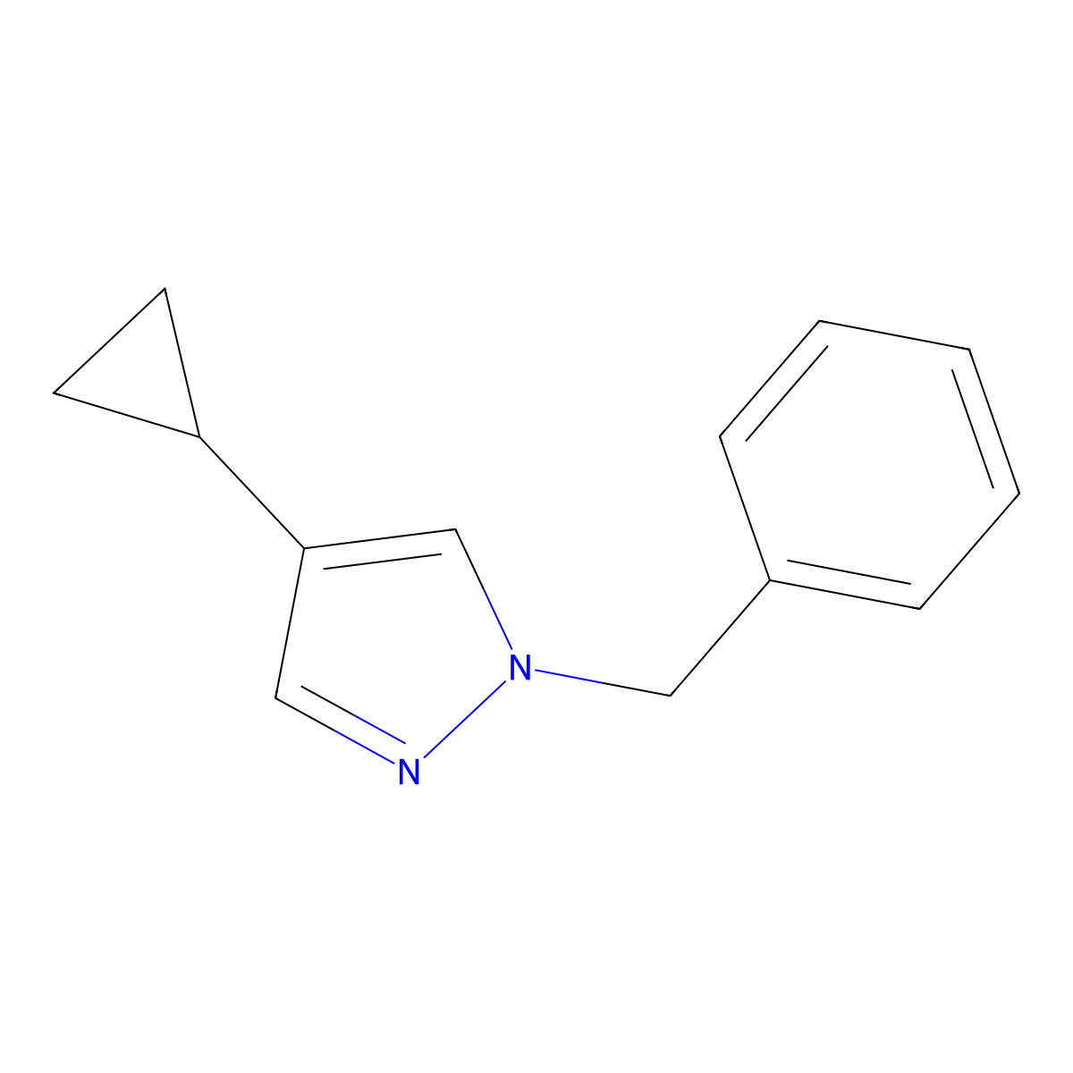 1-benzyl-4-cyclopropyl-1H-pyrazole molecular structure, CAS 1823924-82-8