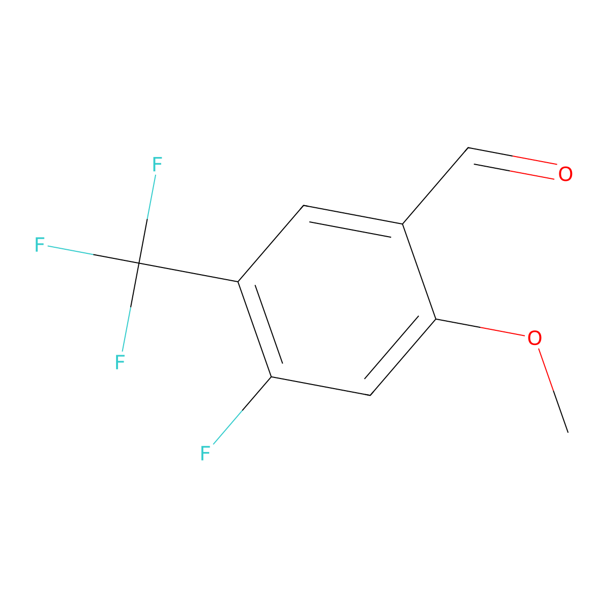 4-Fluoro-2-methoxy-5-(trifluoromethyl)benzaldehyde molecular structure, CAS 1823924-86-2