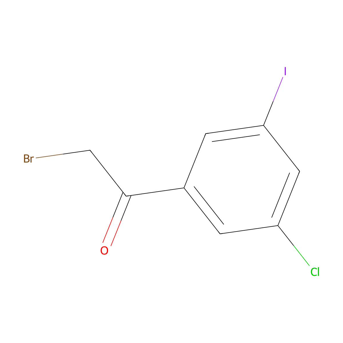 3-Chloro-5-iodophenacyl bromide molecular structure, CAS 1823925-41-2