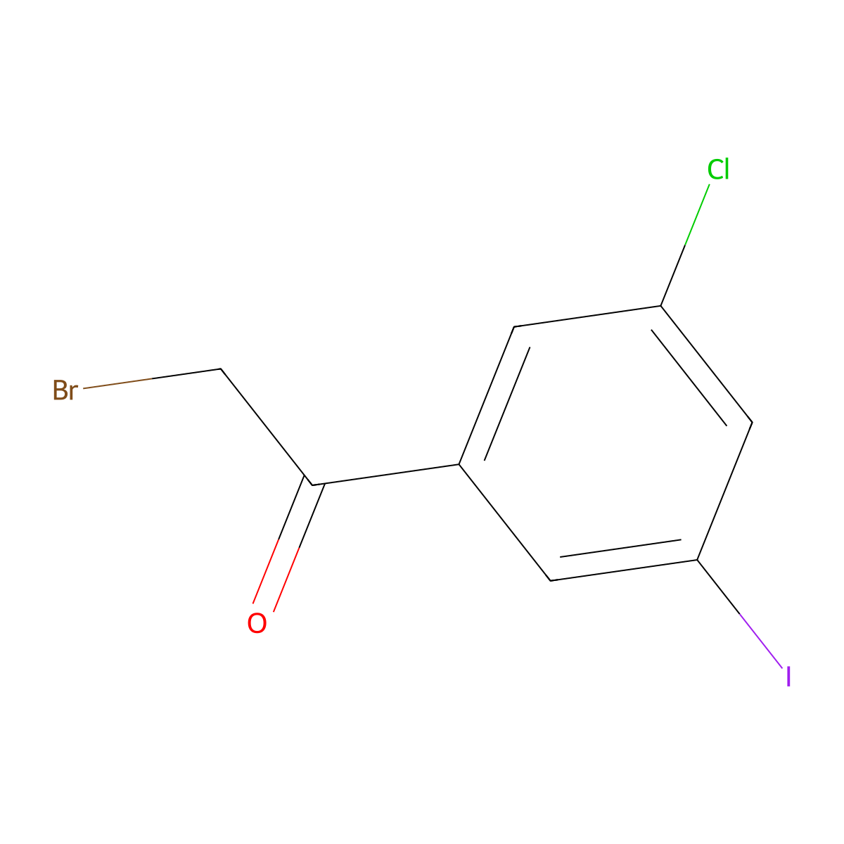 3-Chloro-5-iodophenacyl bromide molecular structure, CAS 1823925-41-2