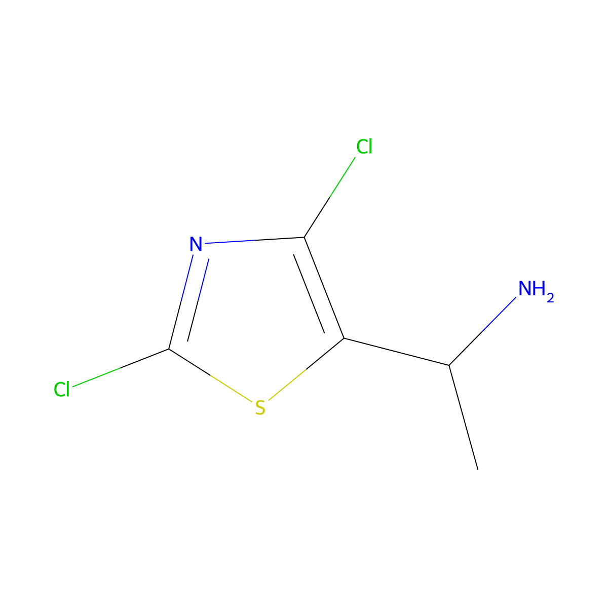 1-(2,4-Dichloro-1,3-thiazol-5-yl)ethan-1-amine molecular structure, CAS 1823925-48-9