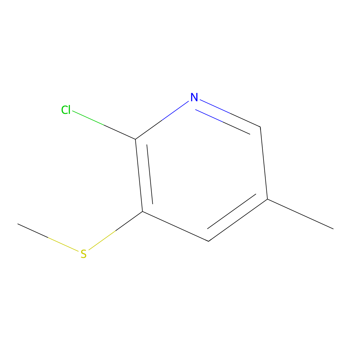 2-Chloro-5-methyl-3-(methylthio)pyridine molecular structure, CAS 1823926-25-5