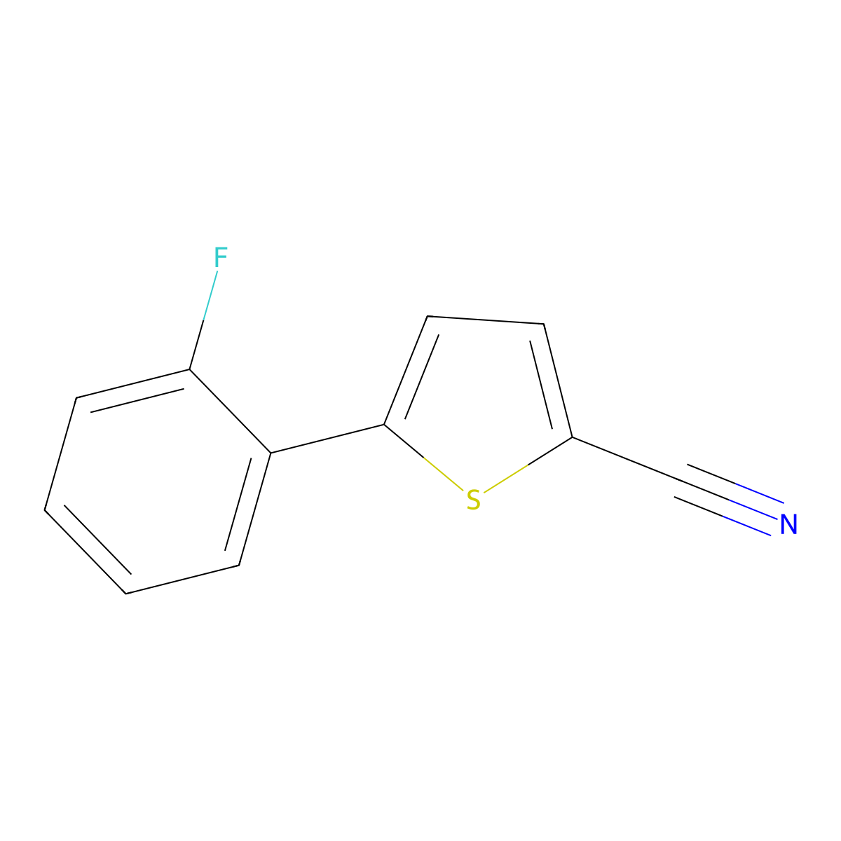 5-(2-Fluorophenyl)-2-thiophenecarbonitrile molecular structure, CAS 1823926-52-8