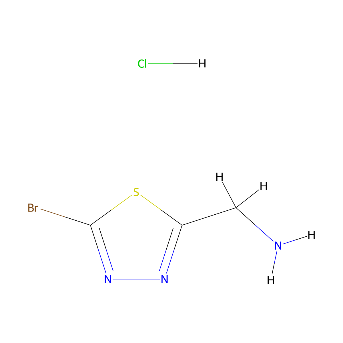 (5-Bromo-1,3,4-thiadiazol-2-yl)methanamine hydrochloride molecular structure, CAS 1823928-17-1