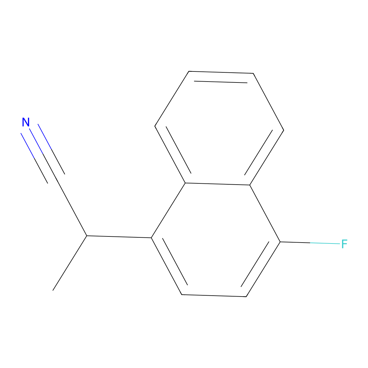 2-(4-Fluoronaphthalen-1-yl)propanenitrile molecular structure, CAS 1823928-77-3