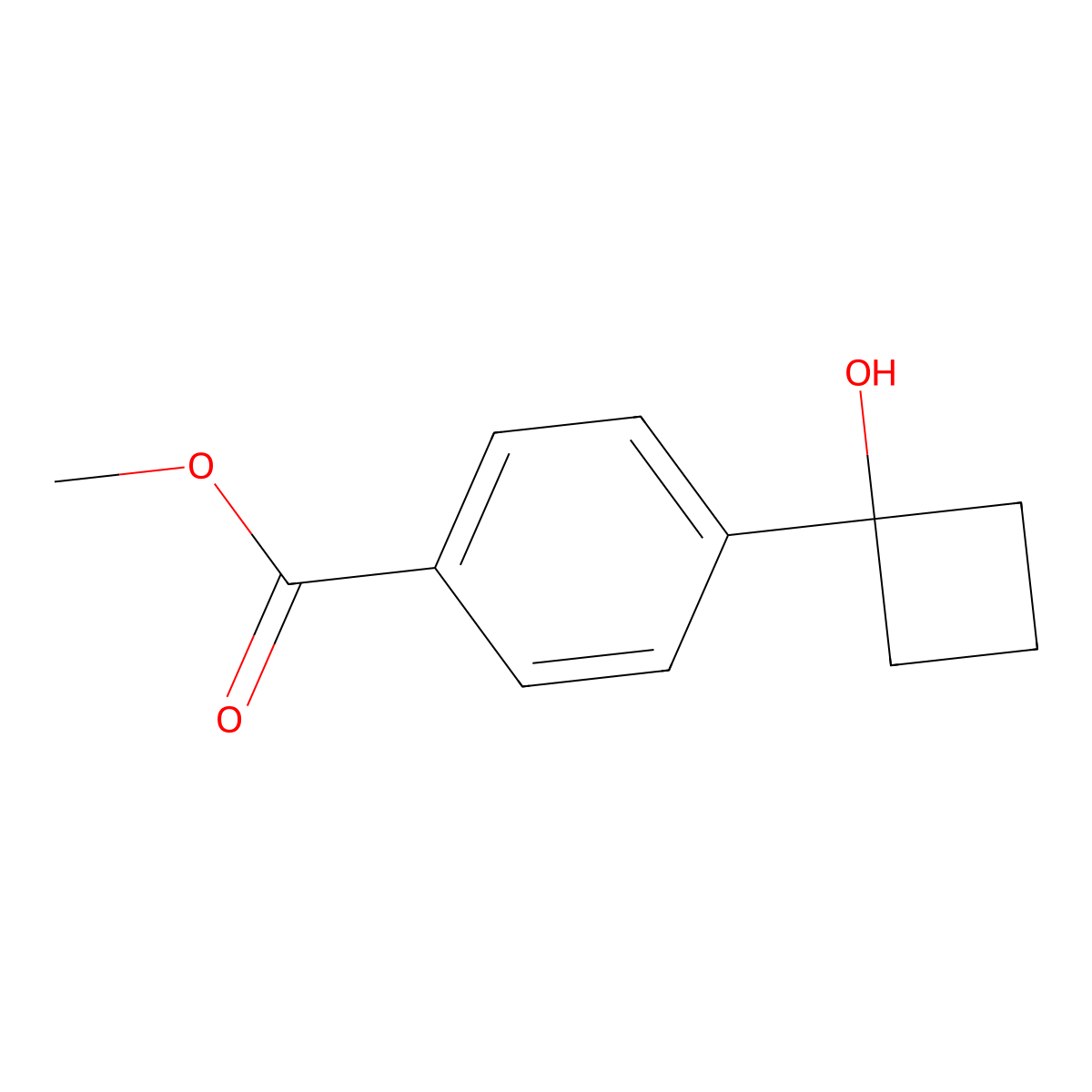 Methyl 4-(1-hydroxycyclobutyl)benzoate molecular structure, CAS 1823929-95-8
