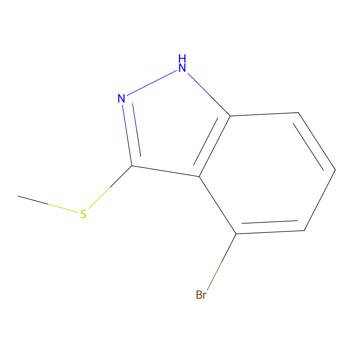 4-Bromo-3-(methylthio)-1H-indazole molecular structure, CAS 1823930-35-3