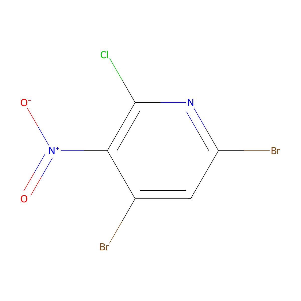 4,6-Dibromo-2-chloro-3-nitropyridine molecular structure, CAS 1823930-37-5