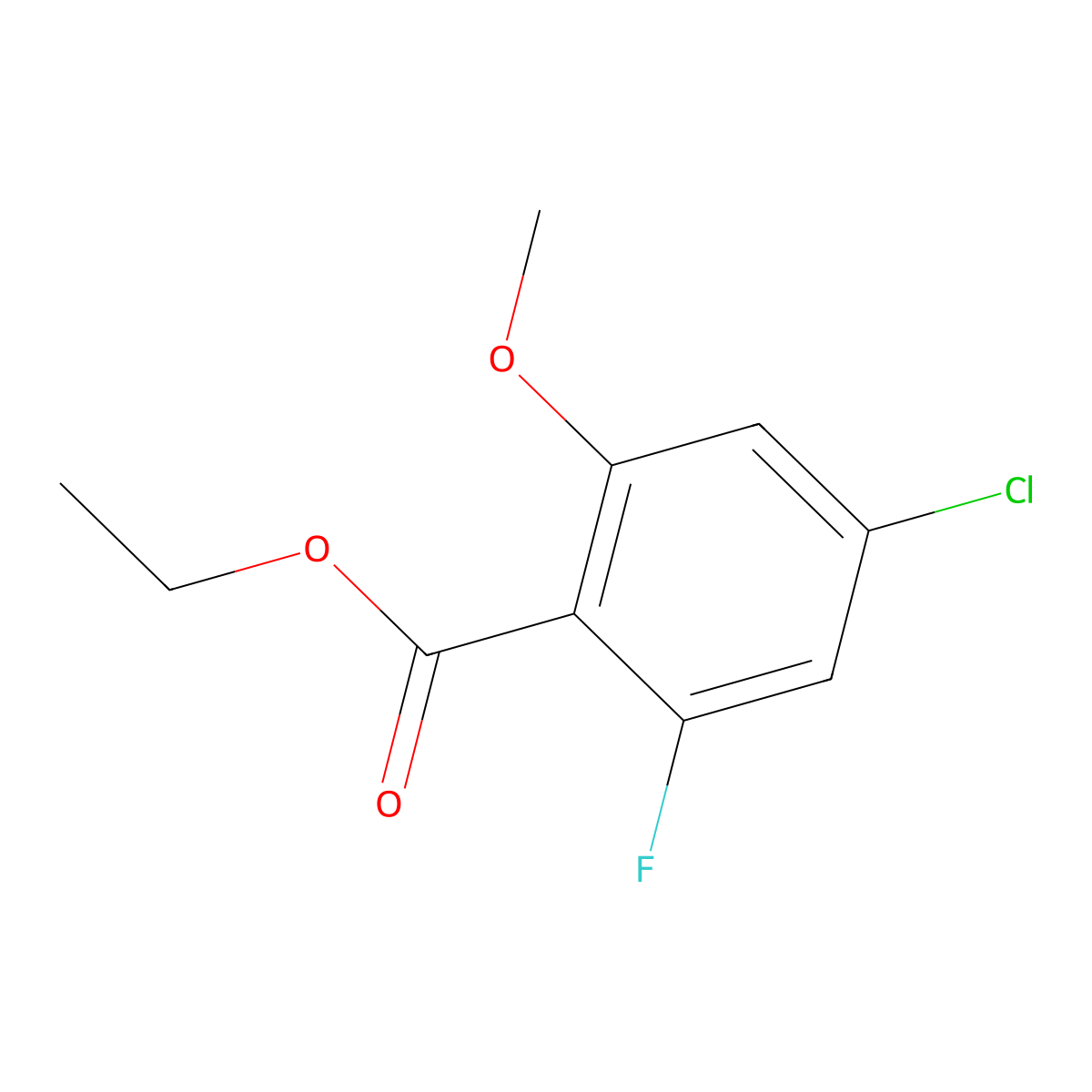 ethyl 4-Chloro-2-fluoro-6-methoxybenzoate molecular structure, CAS 1823930-39-7