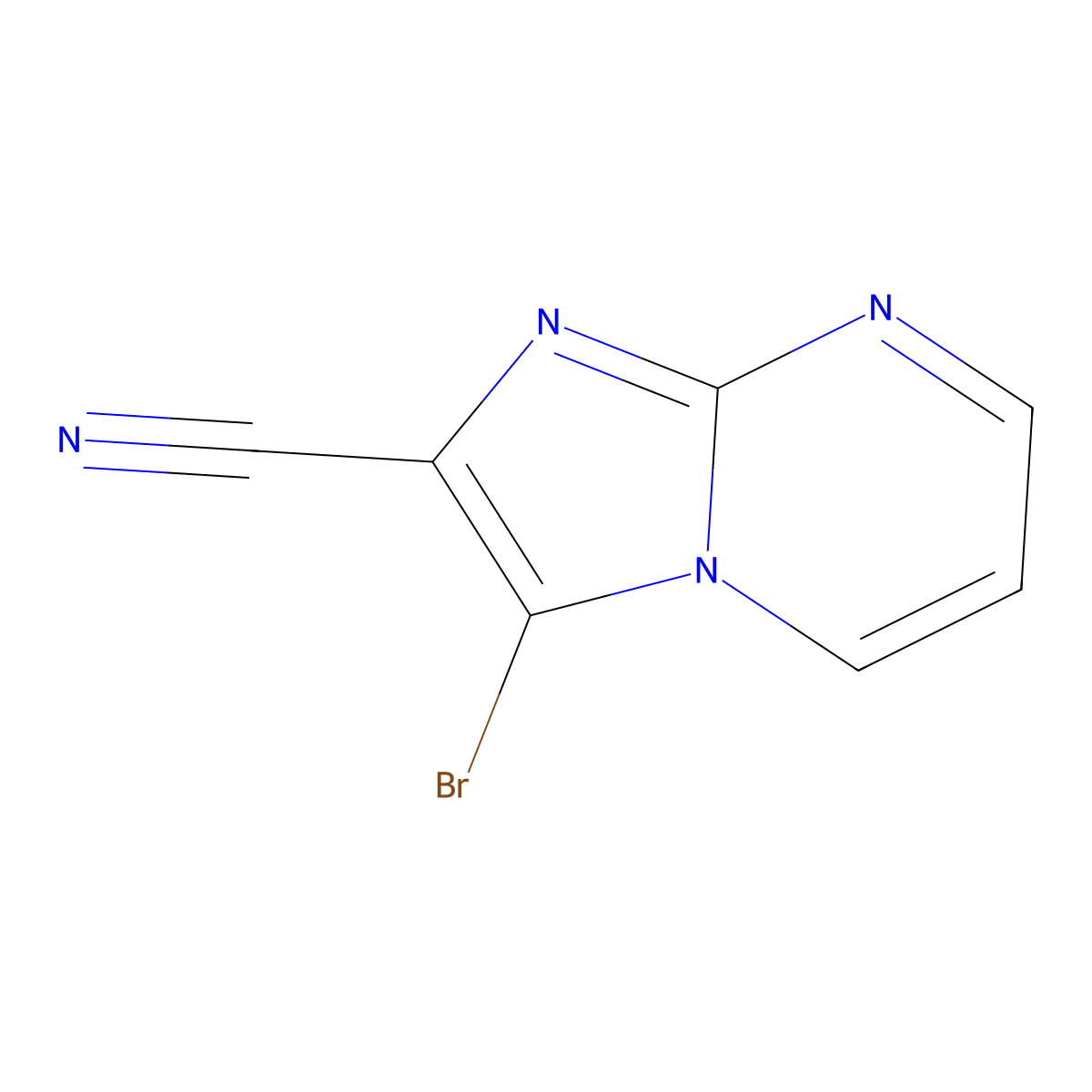 3-Bromoimidazo[1,2-a]pyrimidine-2-carbonitrile molecular structure, CAS 1823930-43-3
