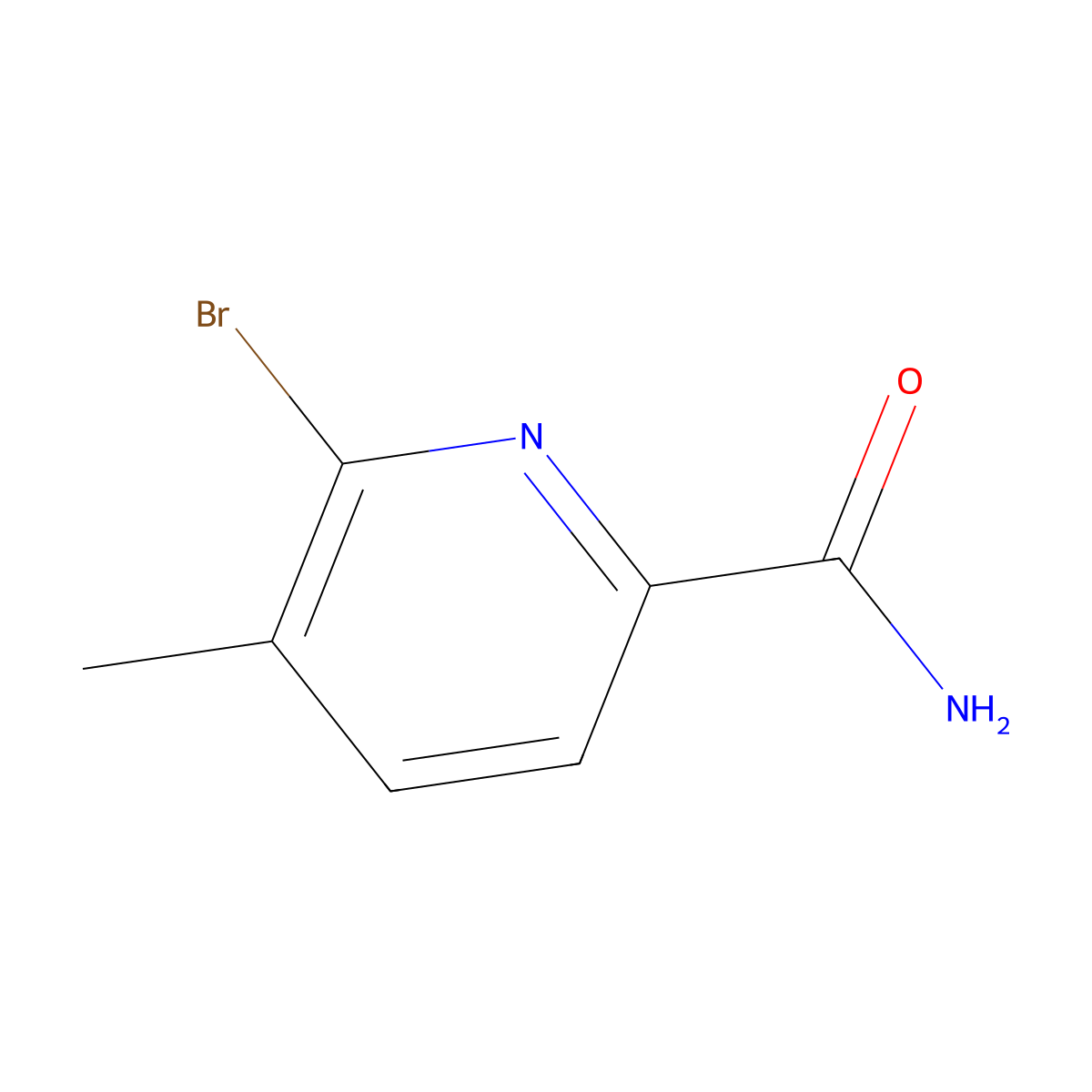 6-Bromo-5-methylpicolinamide molecular structure, CAS 1823930-49-9