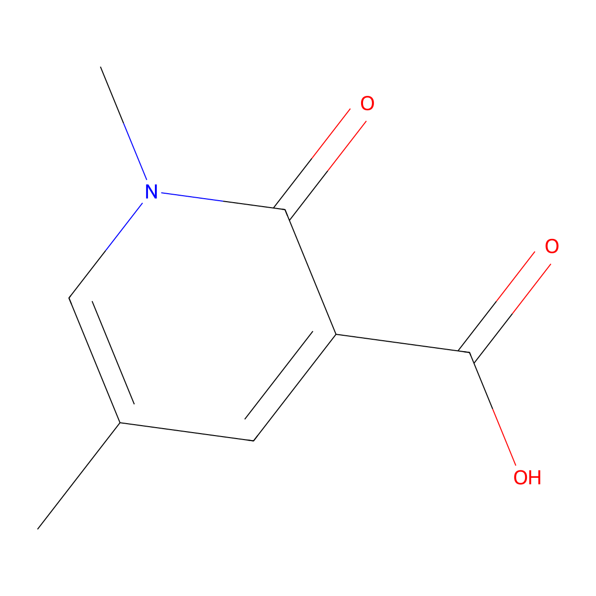 1,5-Dimethyl-2-oxo-1,2-dihydropyridine-3-carboxylic acid molecular structure, CAS 1823930-52-4