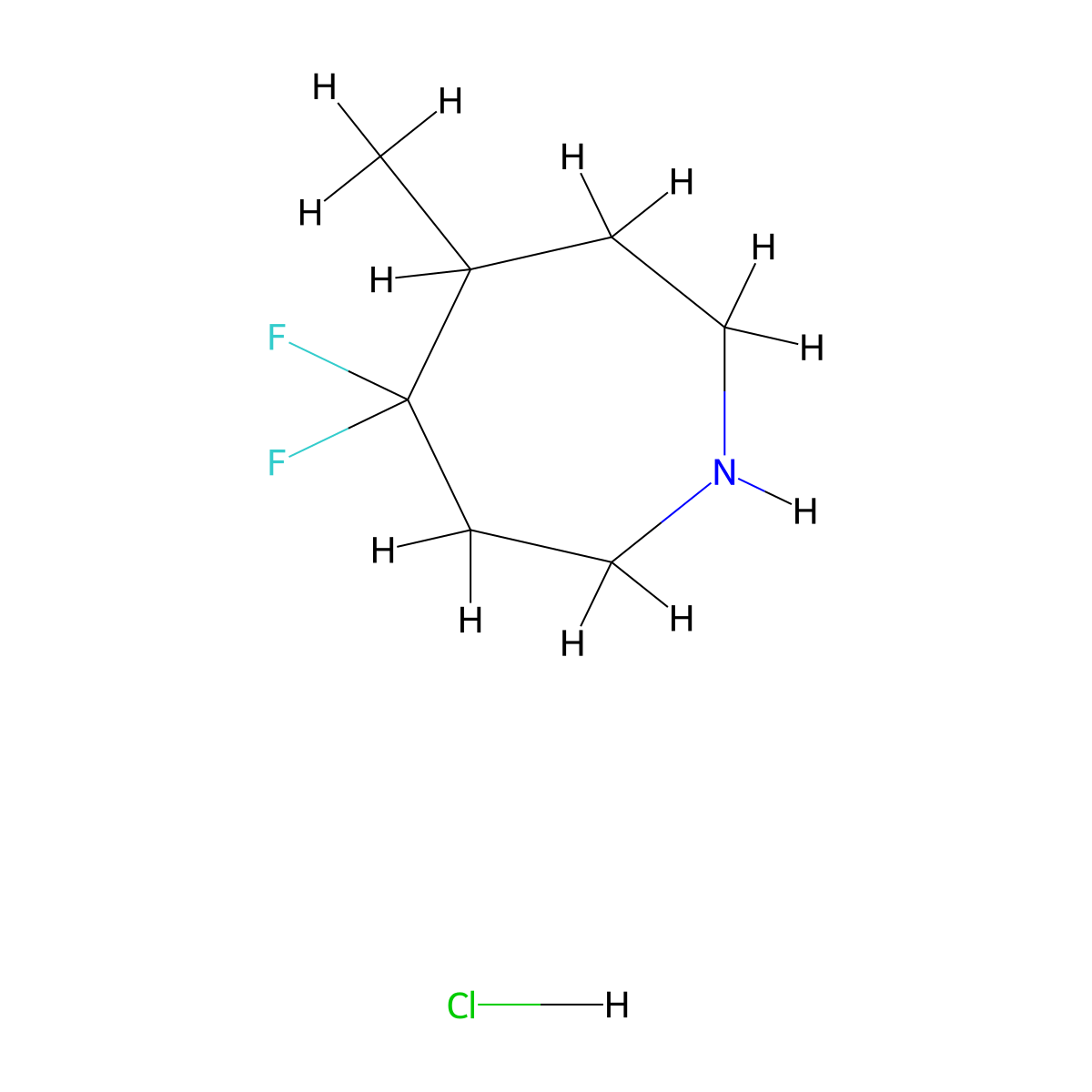 4,4-Difluoro-5-methylazepane hydrochloride molecular structure, CAS 1823931-22-1