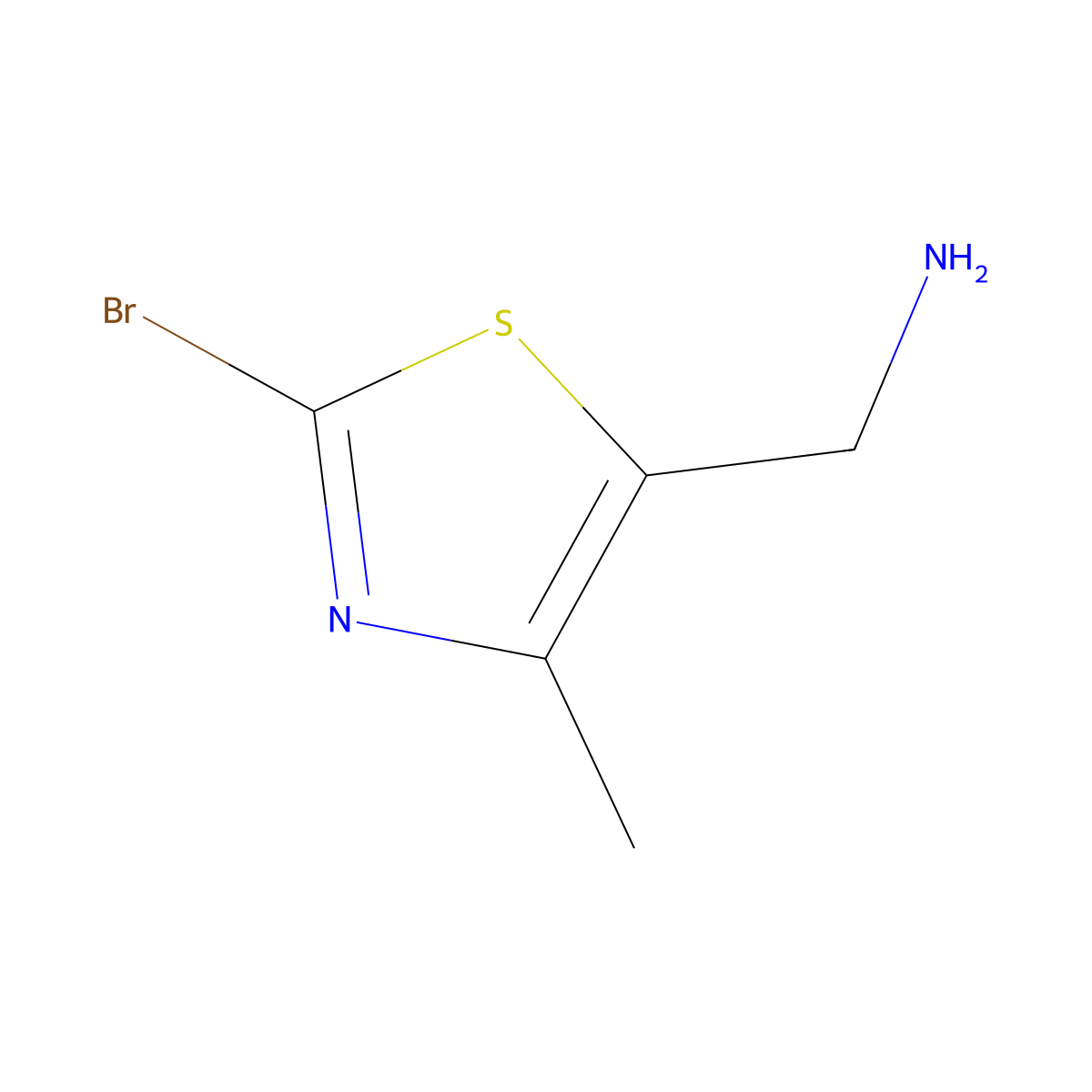 (2-Bromo-4-methyl-1,3-thiazol-5-yl)methanamine molecular structure, CAS 1823931-44-7