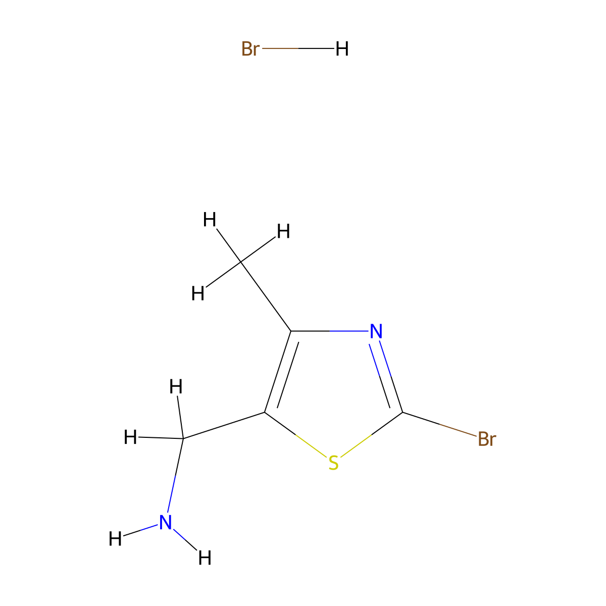 (2-Bromo-4-methylthiazol-5-yl)methanamine hydrobromide molecular structure, CAS 1823931-45-8