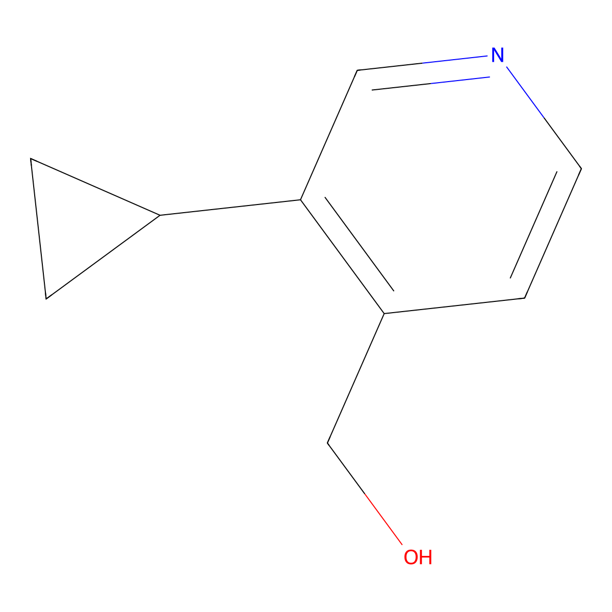 (3-Cyclopropylpyridin-4-yl)methanol molecular structure, CAS 1823931-46-9