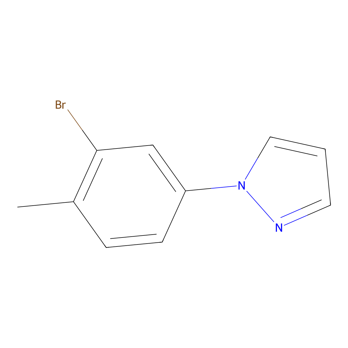 1-(3-Bromo-4-methylphenyl)-1H-pyrazole molecular structure, CAS 1823931-54-9