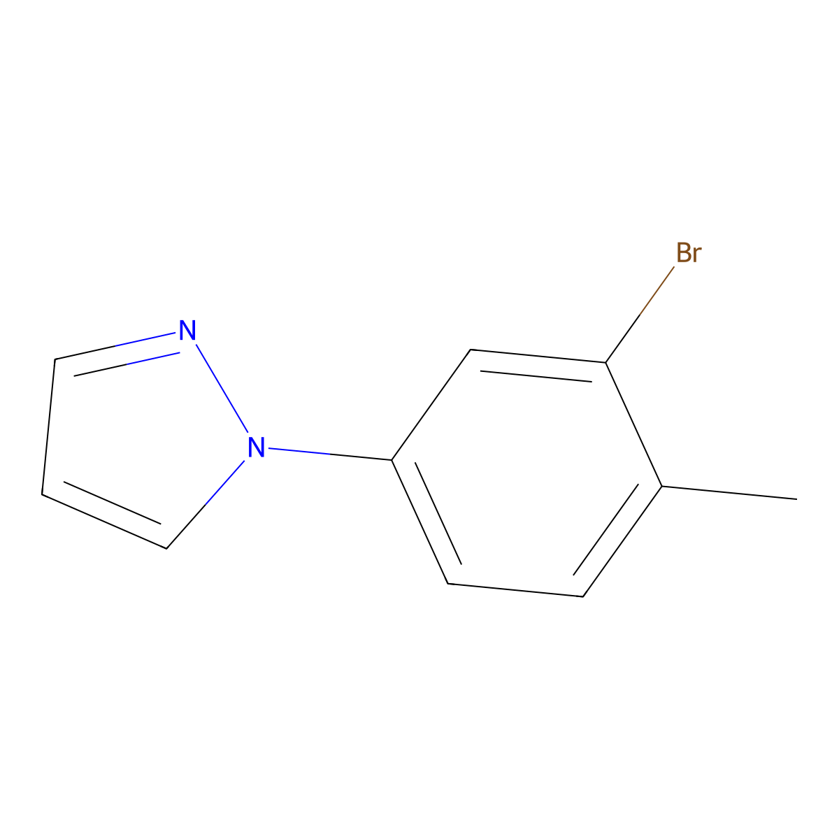 1-(3-Bromo-4-methylphenyl)-1H-pyrazole molecular structure, CAS 1823931-54-9