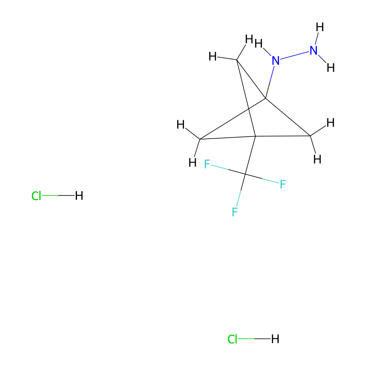 [3-(Trifluoromethyl)bicyclo[1.1.1]pentan-1-yl]hydrazine dihydrochloride molecular structure, CAS 1823931-68-5