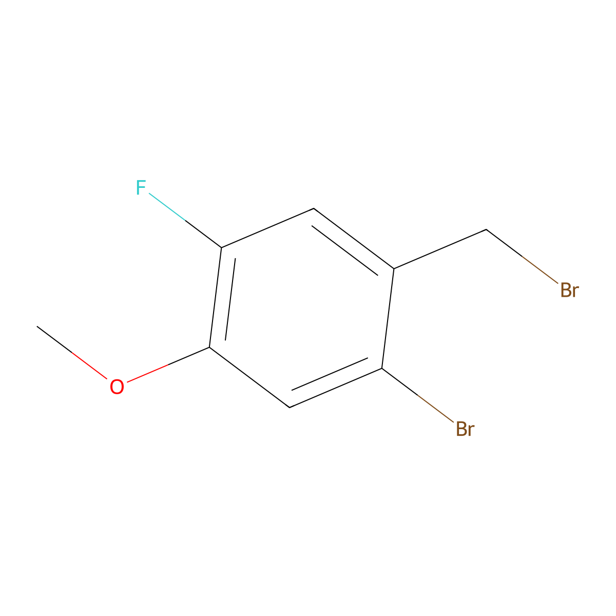 2-Bromo-5-fluoro-4-methoxybenzyl bromide molecular structure, CAS 1823931-78-7