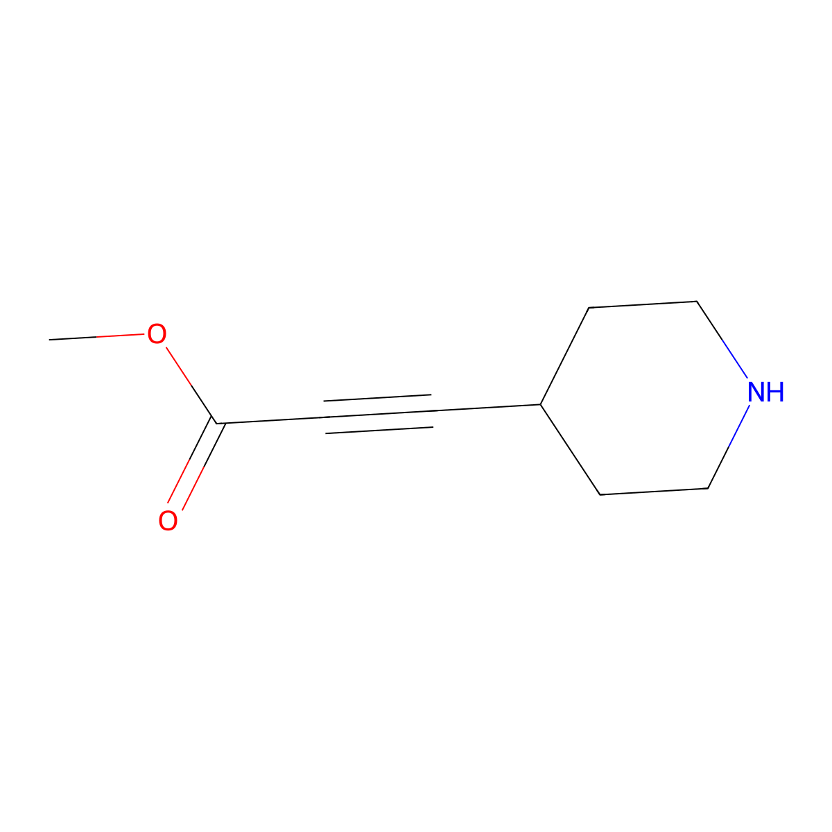 Methyl 3-(piperidin-4-yl)prop-2-ynoate molecular structure, CAS 1823931-91-4