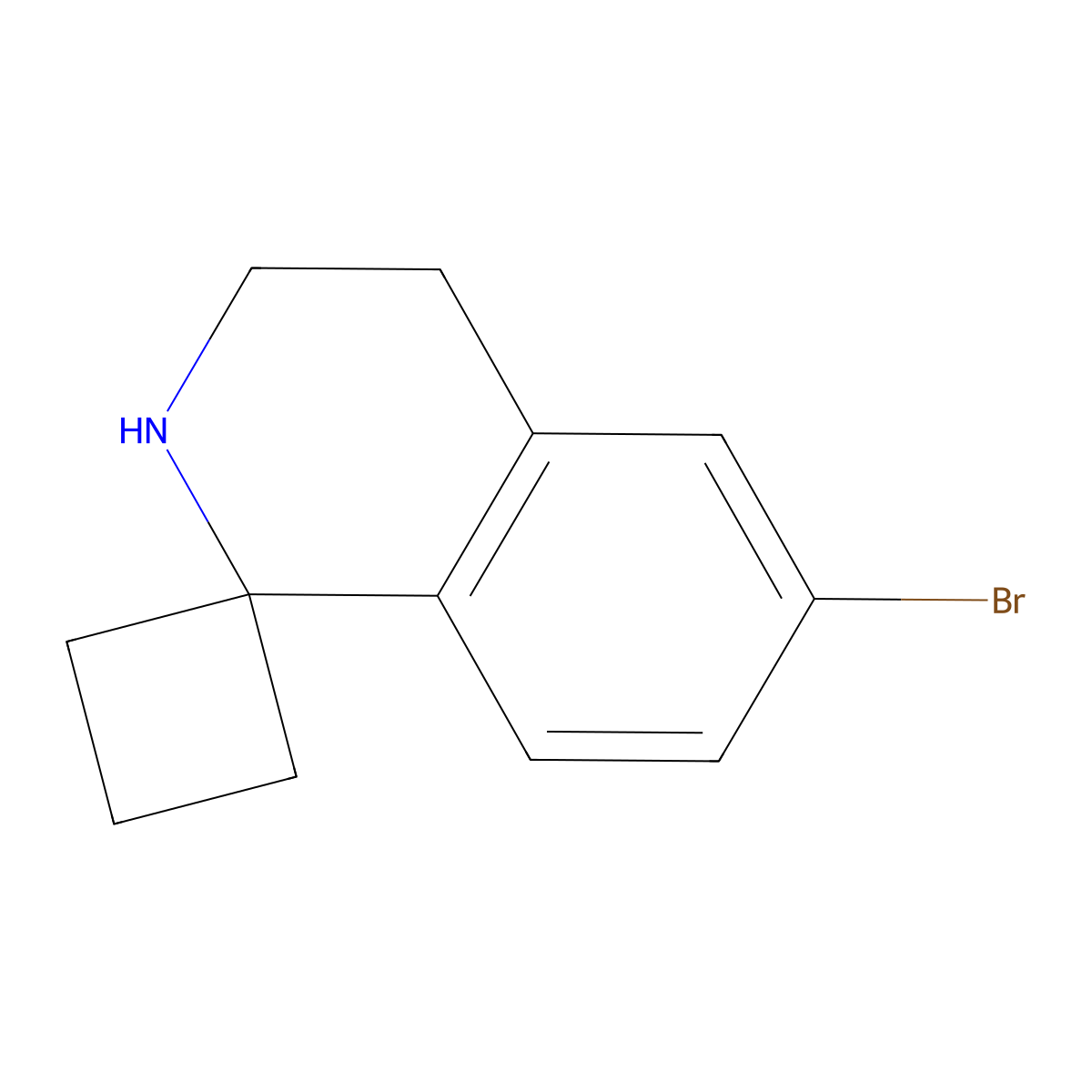 6'-bromo-3',4'-dihydro-2'H-spiro[cyclobutane-1,1'-isoquinoline] molecular structure, CAS 1823932-58-6