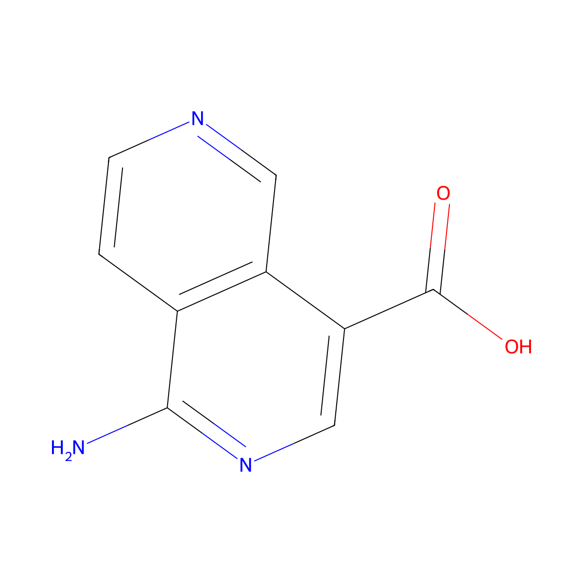 1-Amino-2,6-naphthyridine-4-carboxylic acid molecular structure, CAS 1823933-49-8