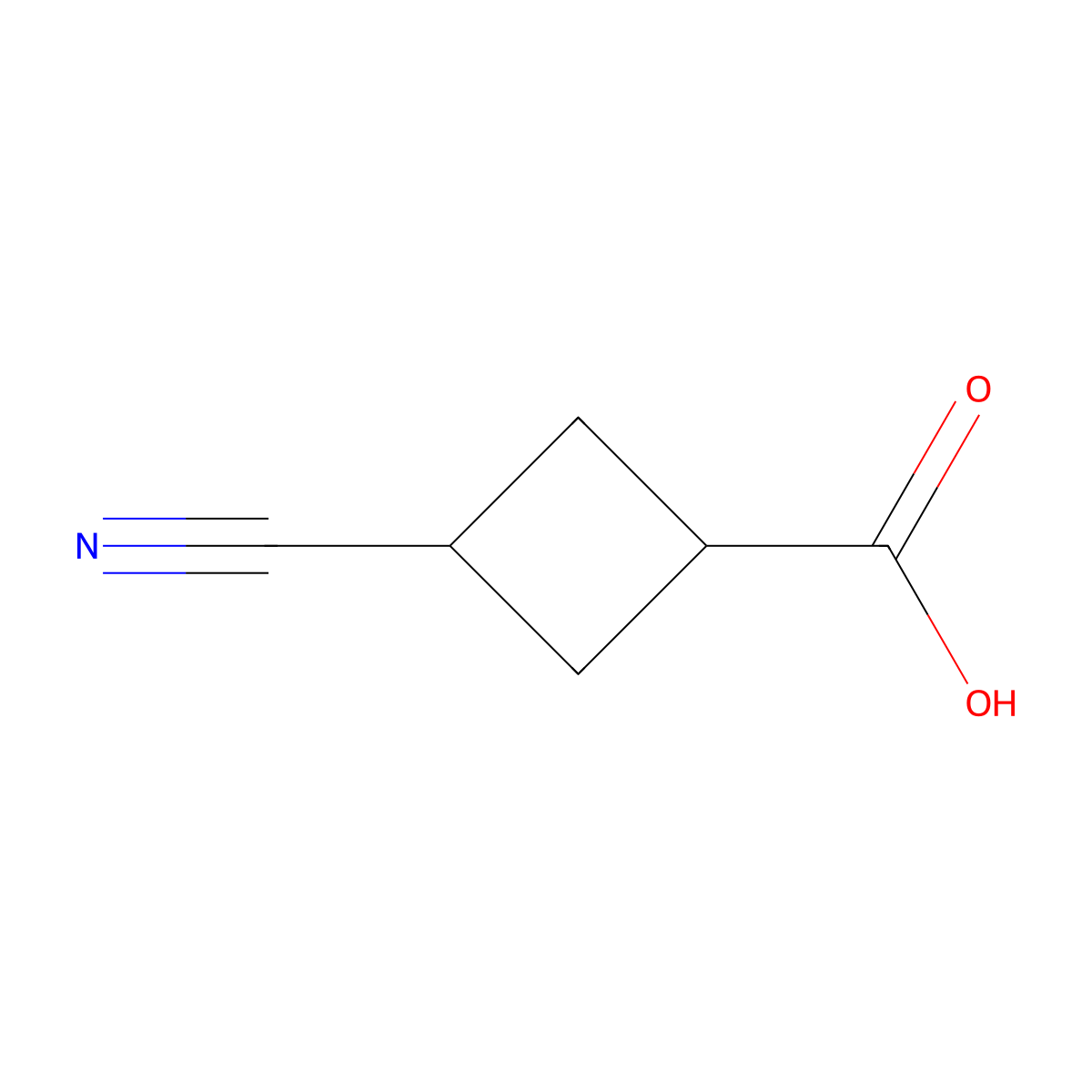 3-Cyanocyclobutanecarboxylic acid molecular structure, CAS 1823933-75-0