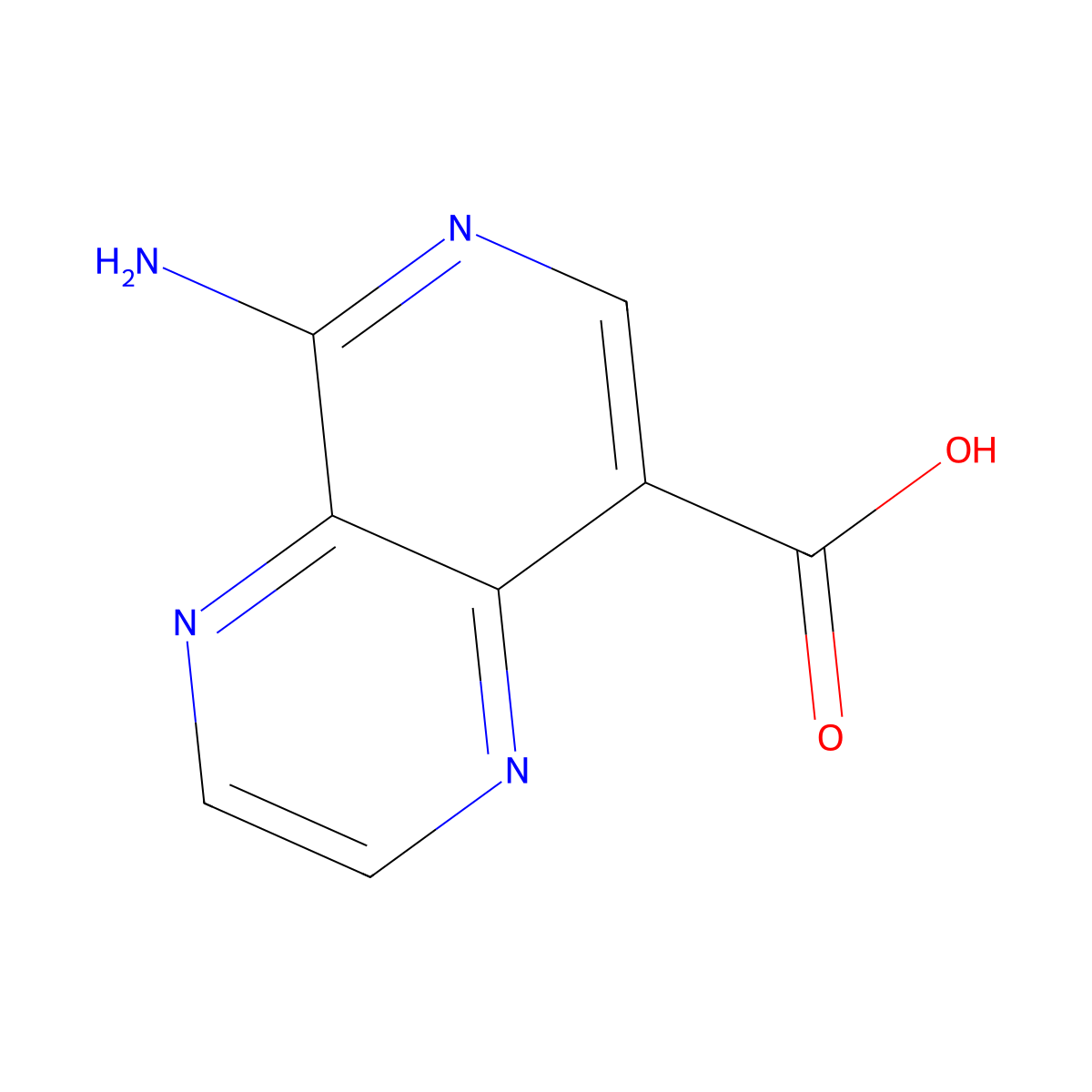 5-Aminopyrido[3,4-B]pyrazine-8-carboxylic acid molecular structure, CAS 1823933-81-8