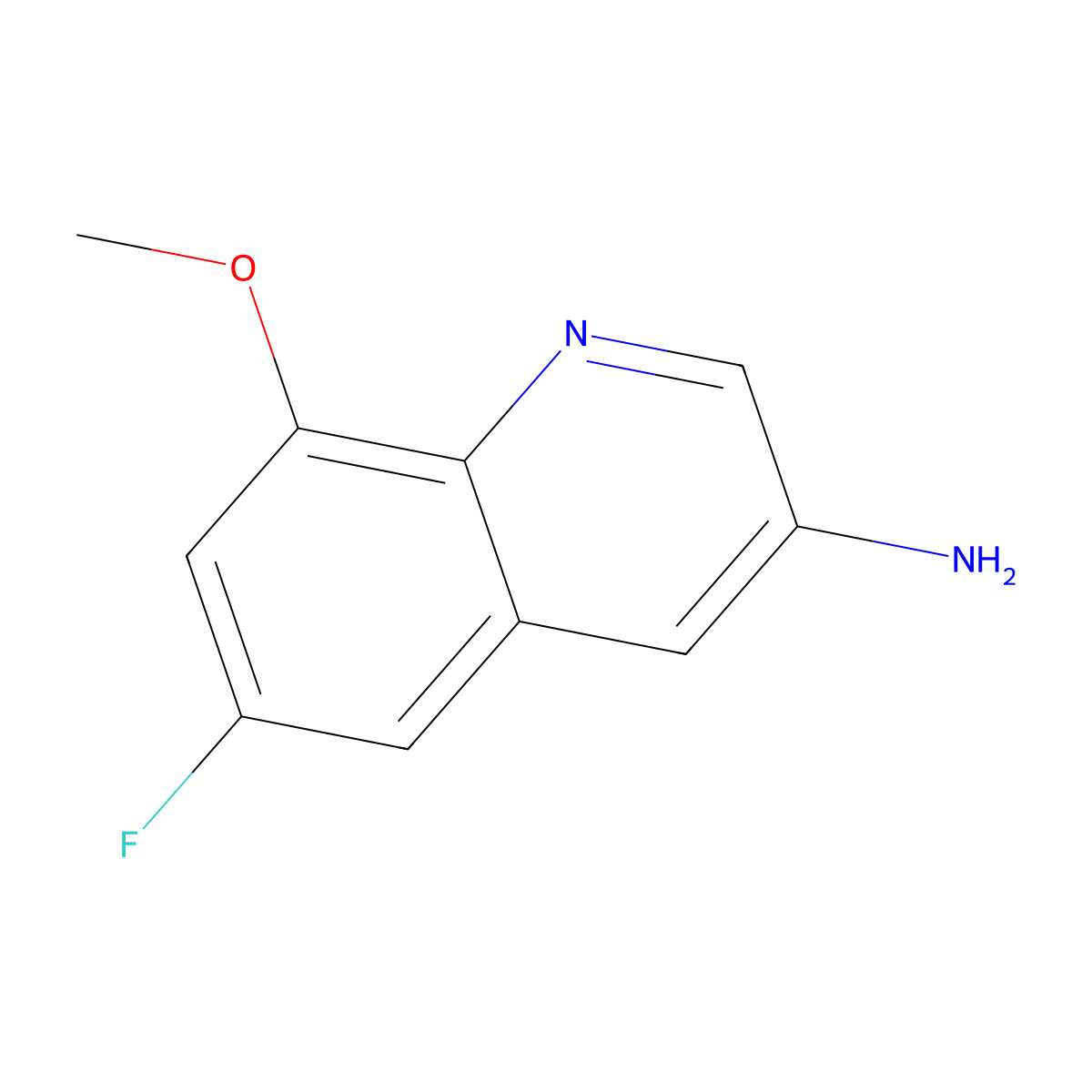 6-Fluoro-8-methoxyquinolin-3-amine molecular structure, CAS 1823933-87-4