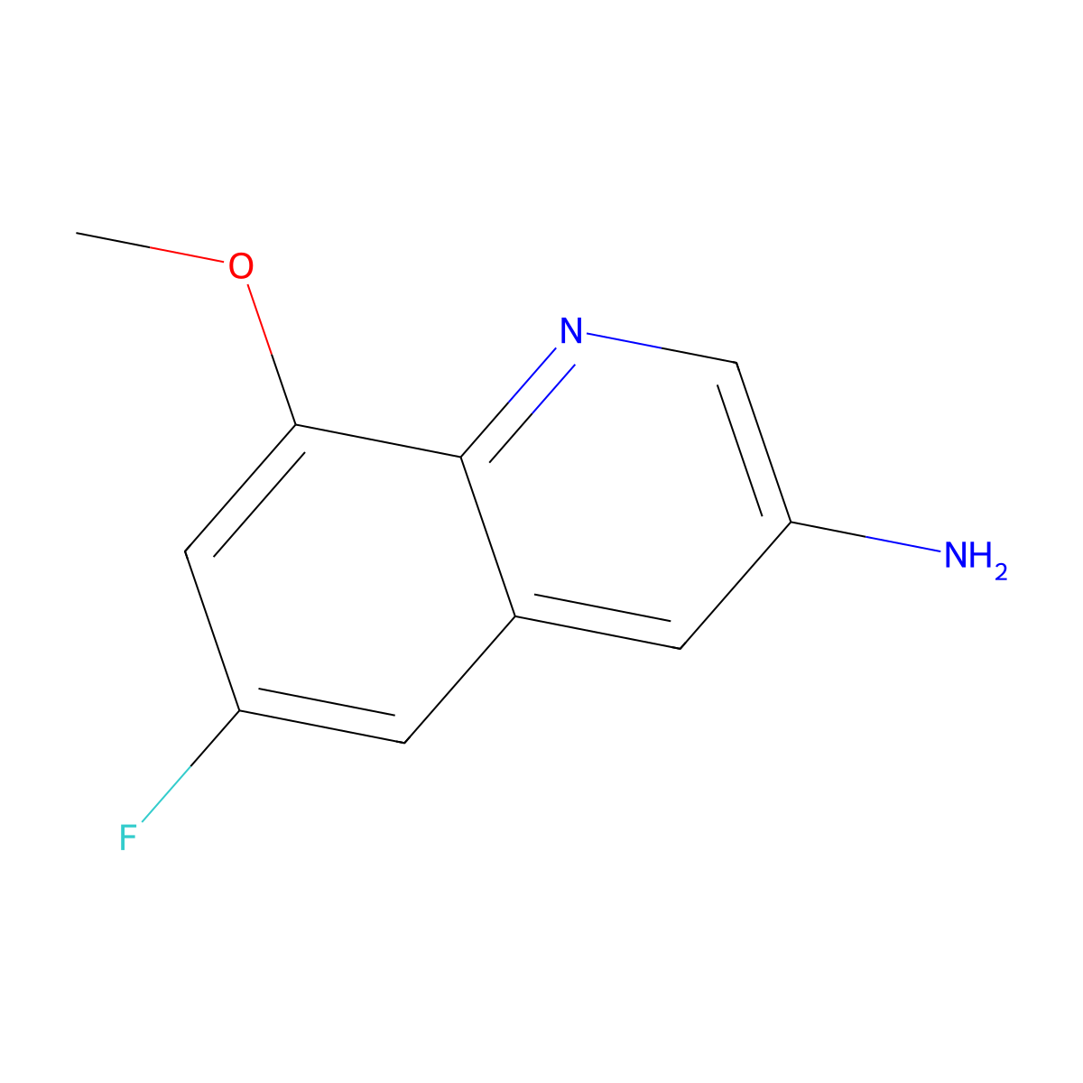 6-Fluoro-8-methoxyquinolin-3-amine molecular structure, CAS 1823933-87-4