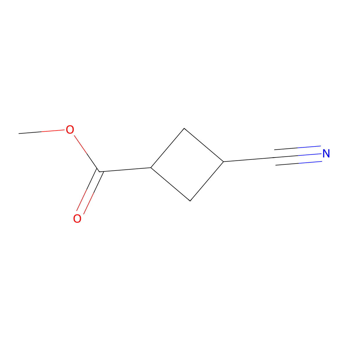 Methyl 3-cyanocyclobutanecarboxylate molecular structure, CAS 1823933-96-5