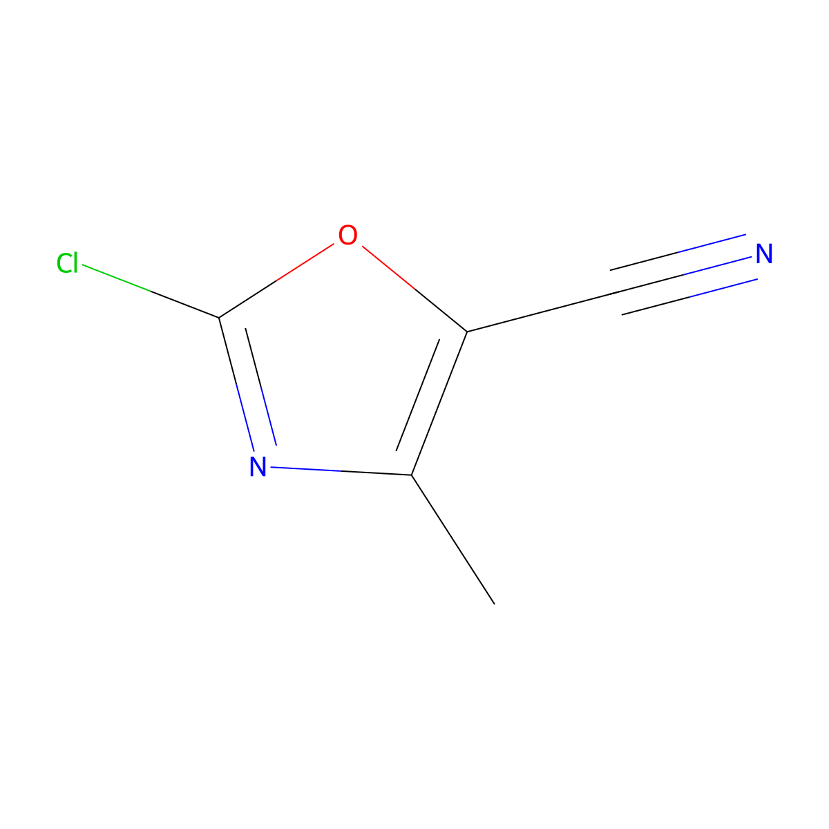 2-Chloro-4-methyloxazole-5-carbonitrile molecular structure, CAS 1823934-82-2