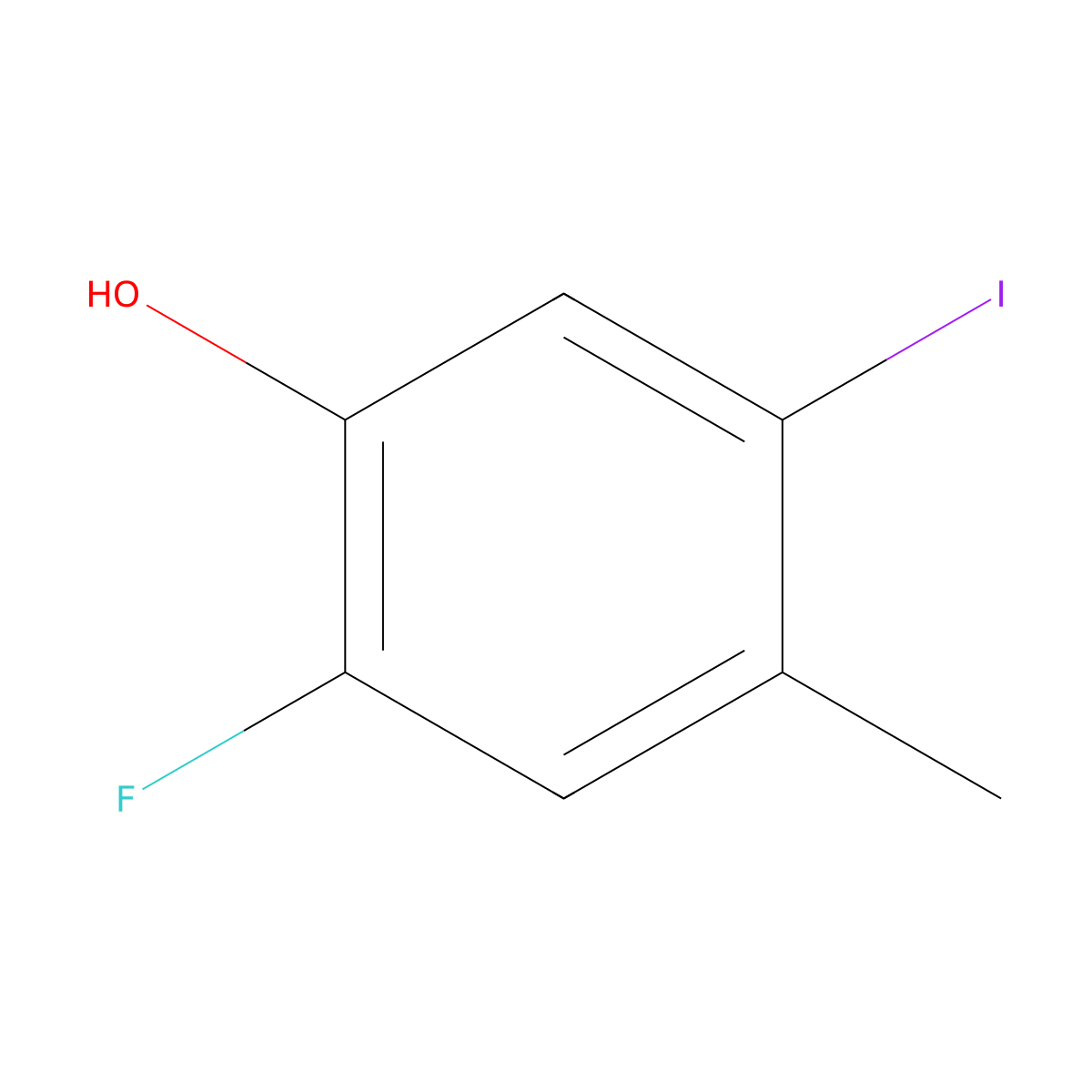2-Fluoro-5-iodo-4-methylphenol molecular structure, CAS 1823935-35-8