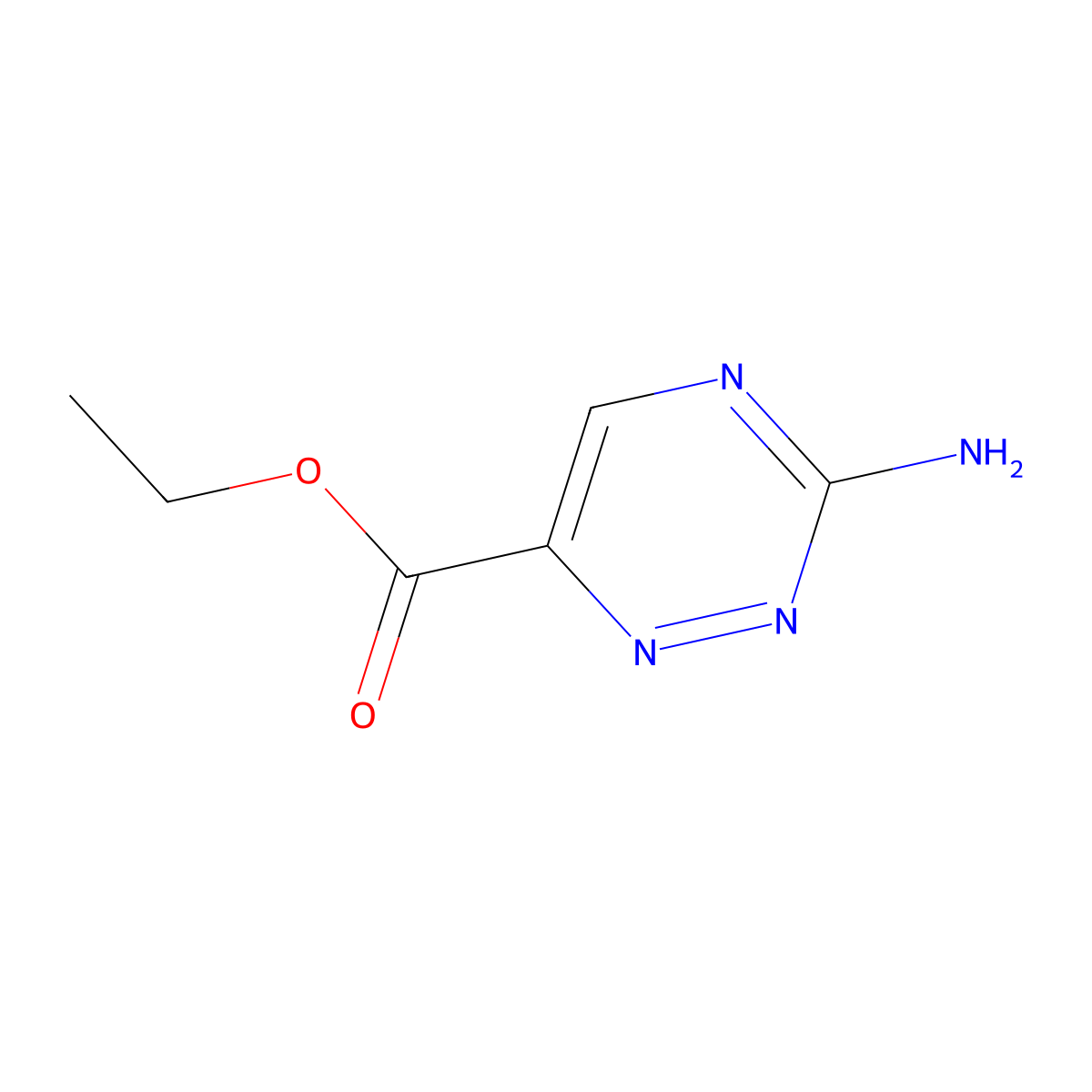 Ethyl 3-amino-1,2,4-triazine-6-carboxylate molecular structure, CAS 1823935-61-0