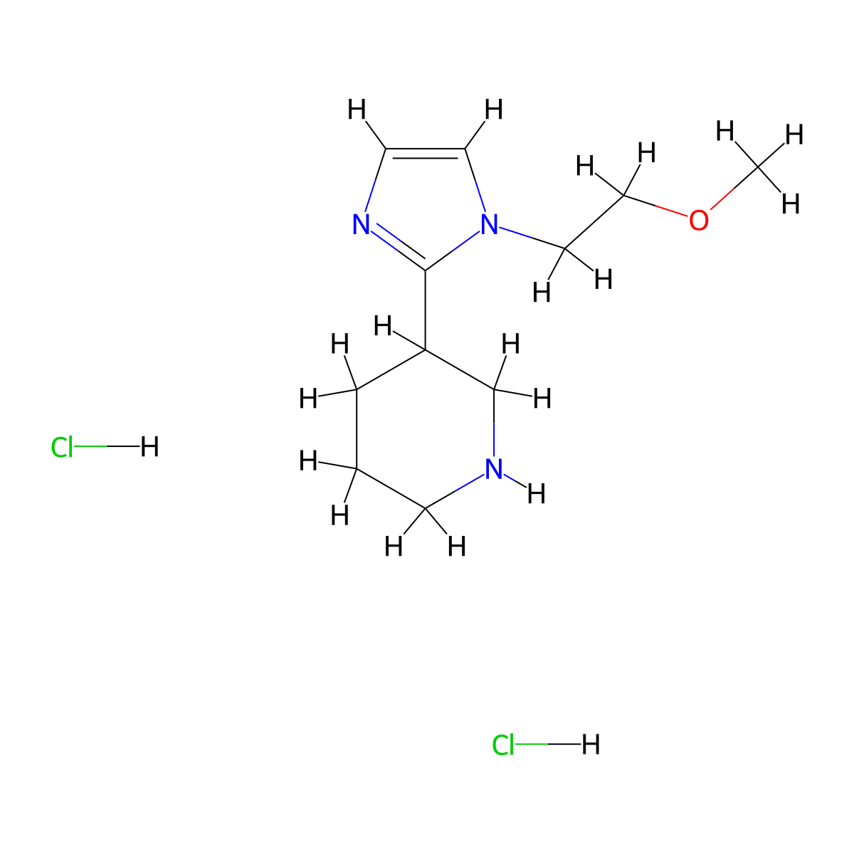 3-[1-(2-methoxyethyl)-1H-imidazol-2-yl]piperidine dihydrochloride molecular structure, CAS 1823935-66-5