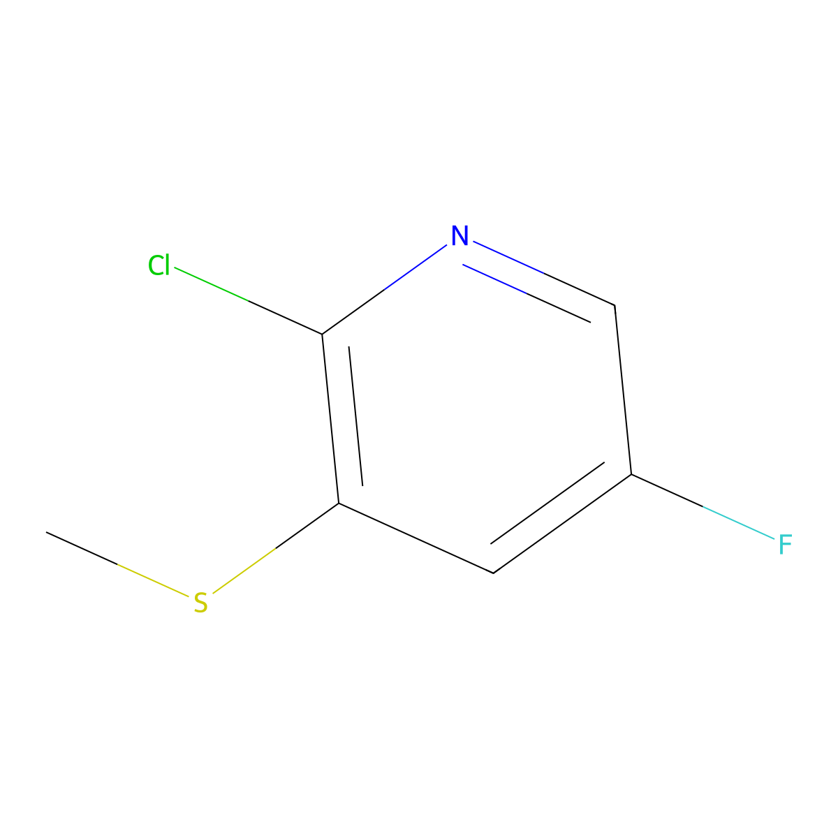 2-Chloro-5-fluoro-3-(methylthio)pyridine molecular structure, CAS 1823937-67-2