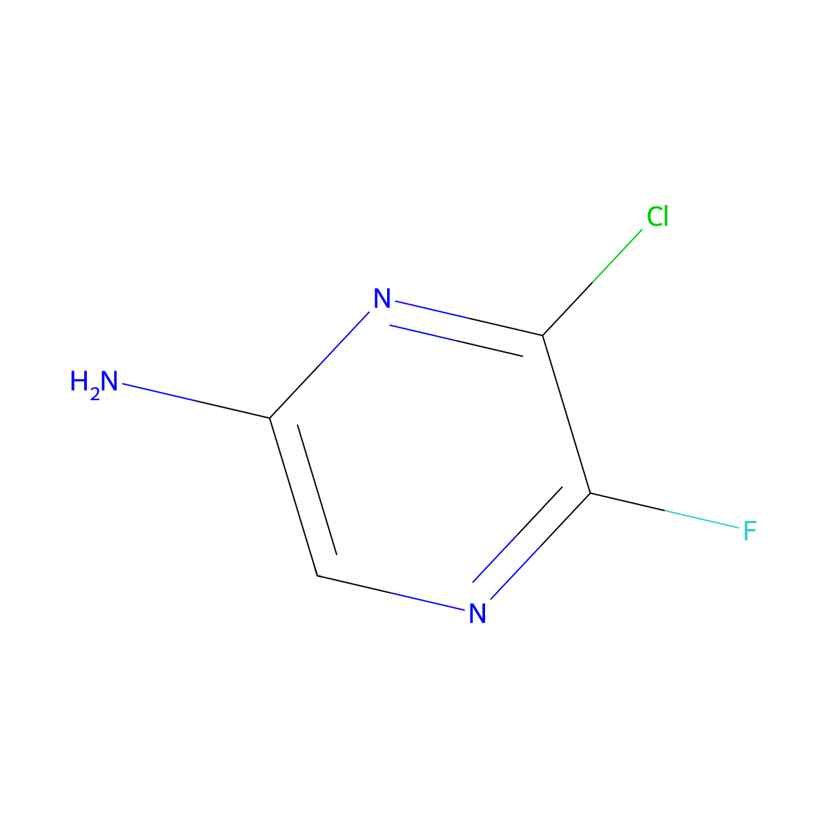 6-Chloro-5-fluoropyrazin-2-amine molecular structure, CAS 1823937-83-2