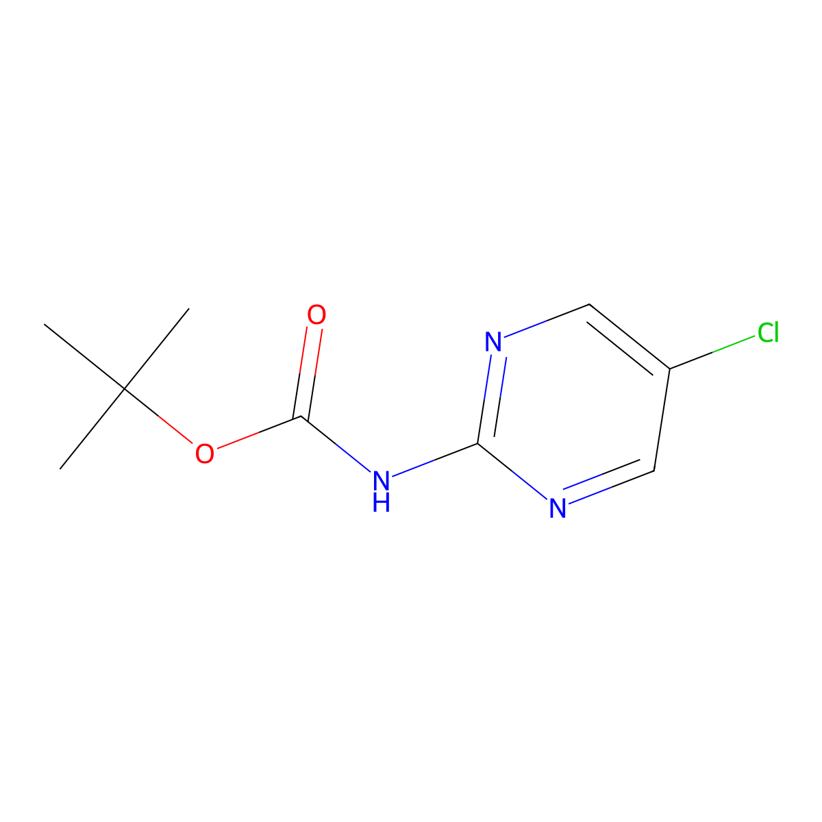 tert-Butyl (5-chloropyrimidin-2-yl)carbamate molecular structure, CAS 1823938-10-8