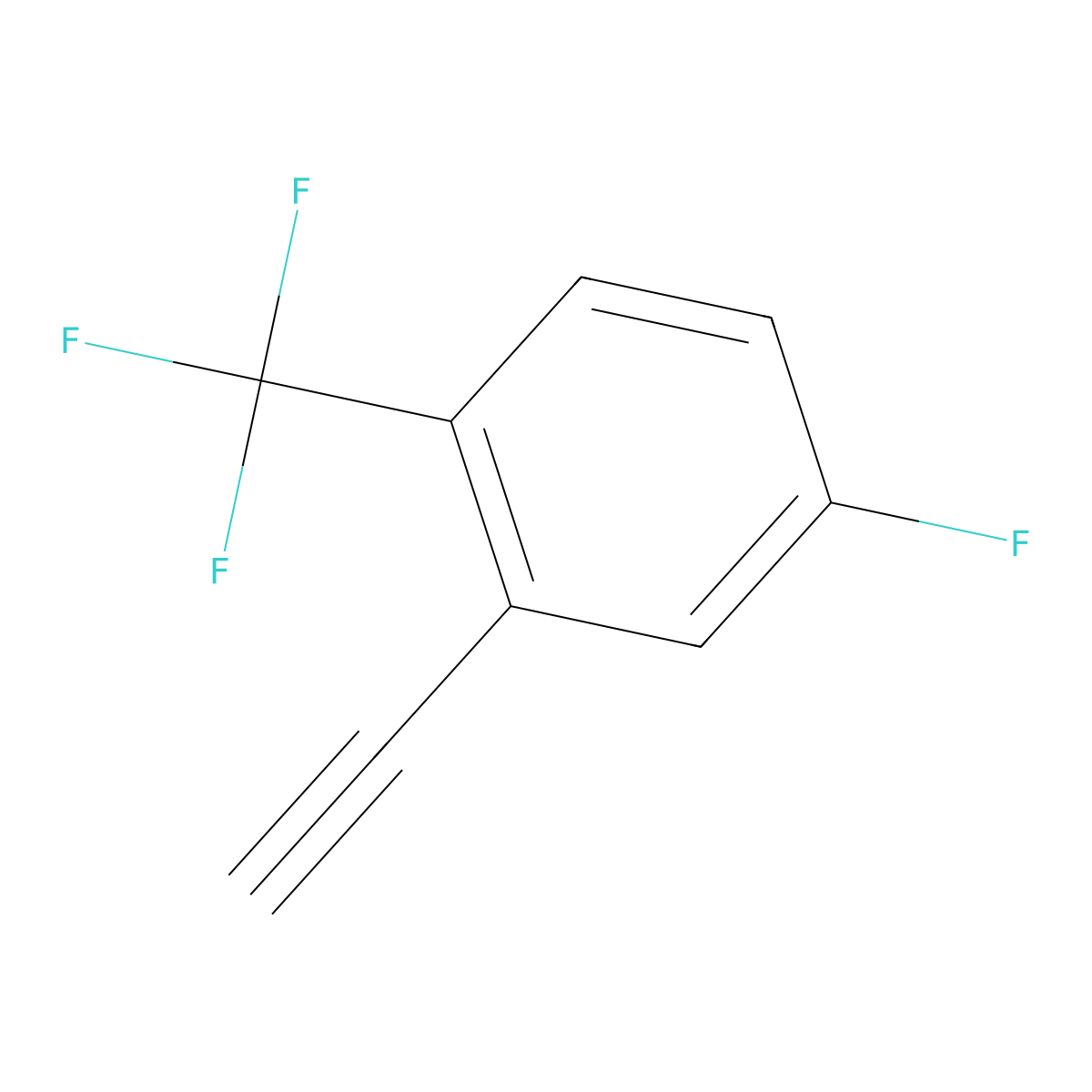 2-Ethynyl-4-fluoro-1-(trifluoromethyl)benzene molecular structure, CAS 1823938-97-1