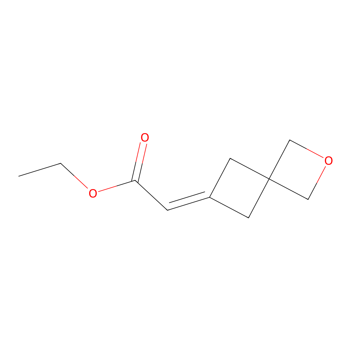 Ethyl 2-(2-oxaspiro[3.3]heptan-6-ylidene)acetate molecular structure, CAS 1823939-07-6