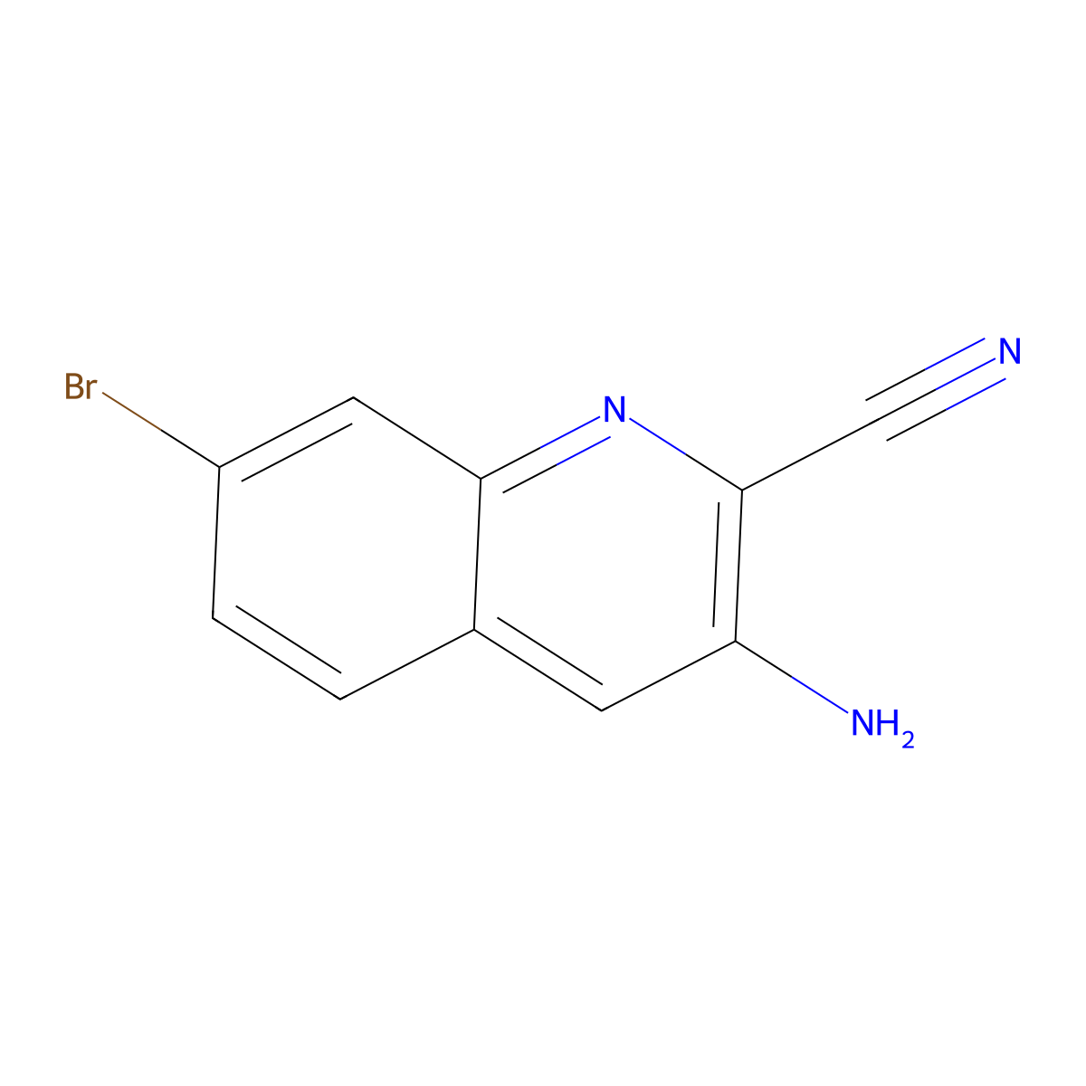 3-Amino-7-bromoquinoline-2-carbonitrile molecular structure, CAS 1823939-31-6