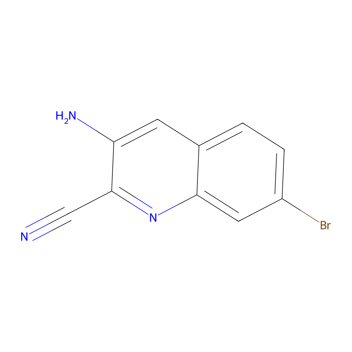 3-Amino-7-bromoquinoline-2-carbonitrile molecular structure, CAS 1823939-31-6