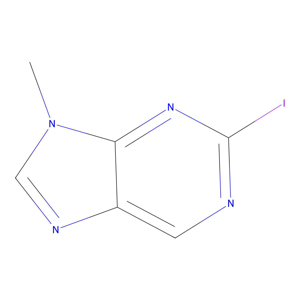 2-Iodo-9-methyl-9H-purine molecular structure, CAS 1823939-40-7