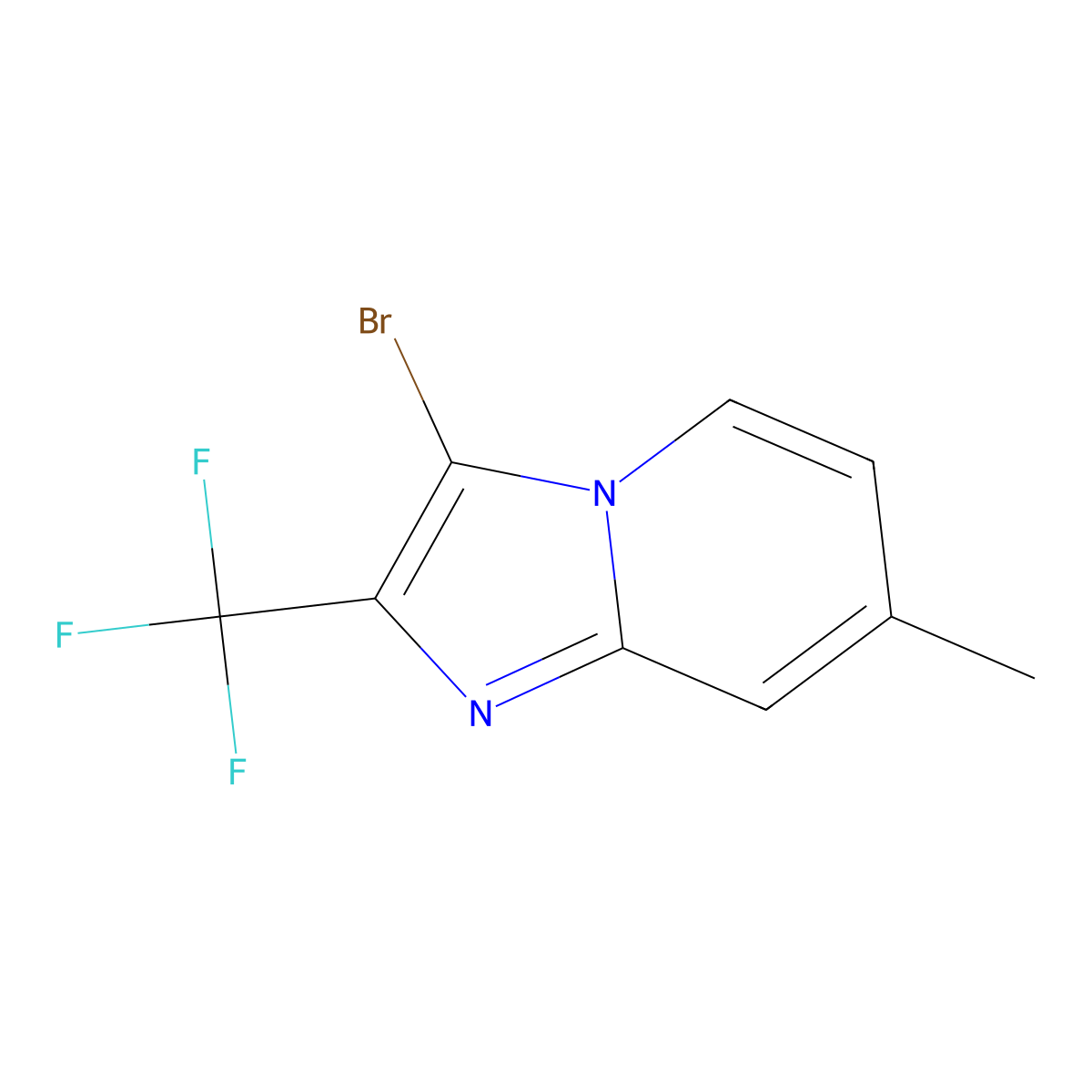 3-Bromo-7-methyl-2-(trifluoromethyl)imidazo[1,2-a]pyridine molecular structure, CAS 1823939-59-8