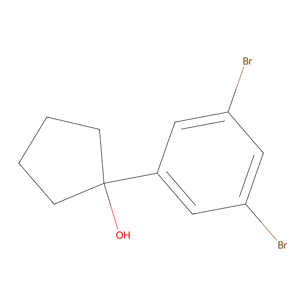 1-(3,5-Dibromophenyl)cyclopentan-1-ol molecular structure, CAS 1823939-71-4