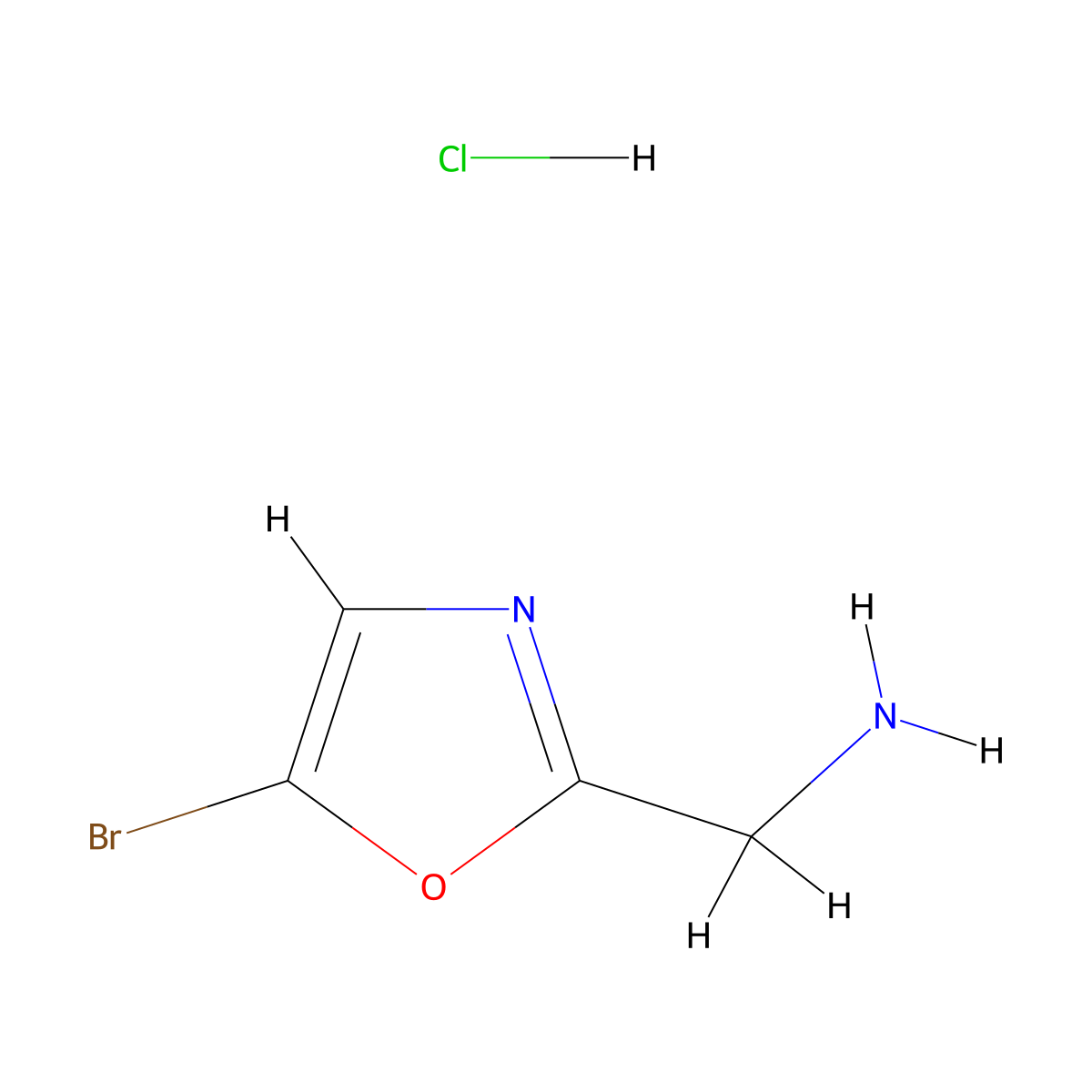 (5-Bromooxazol-2-yl)methanamine hydrochloride molecular structure, CAS 1823939-86-1