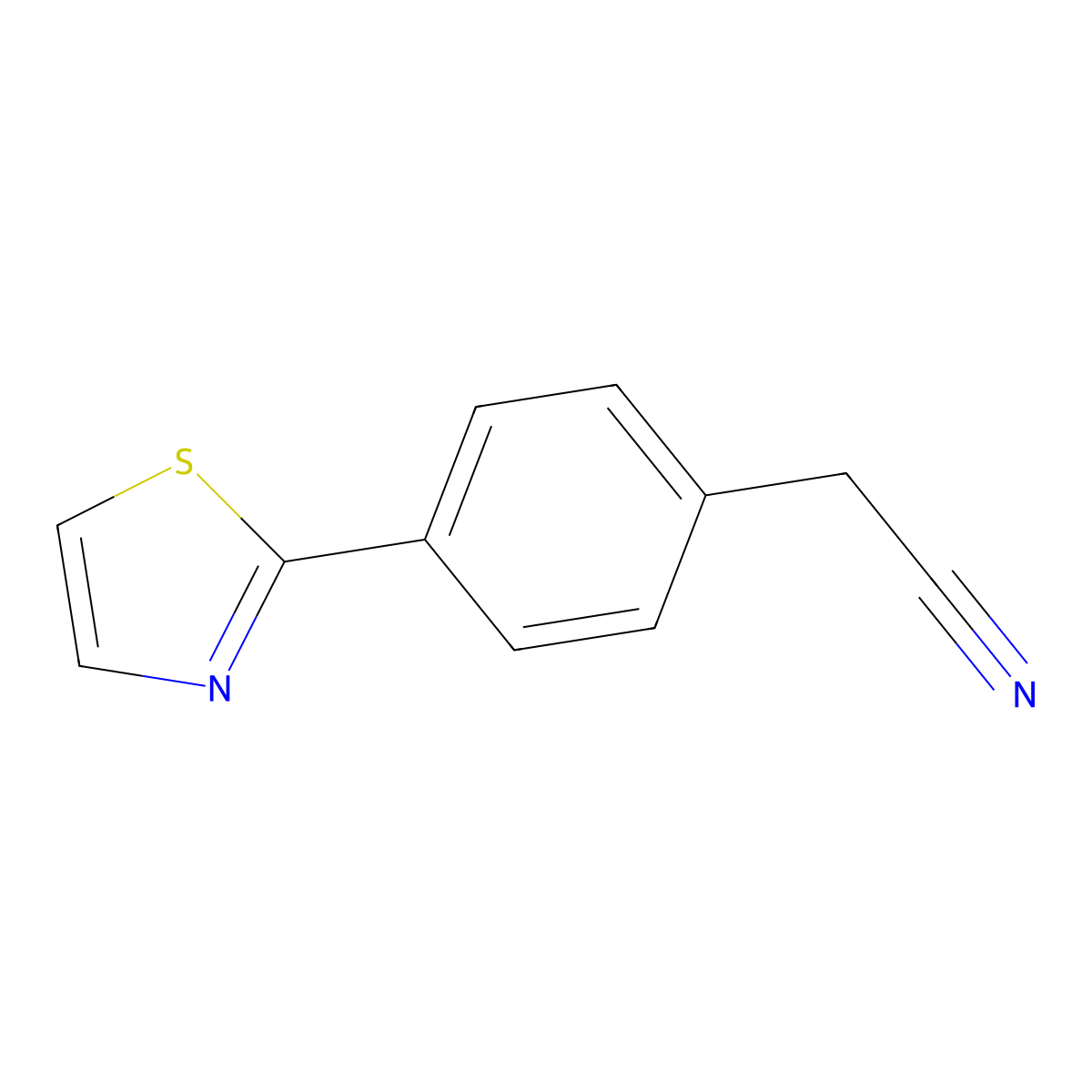 2-[4-(1,3-Thiazol-2-yl)phenyl]acetonitrile molecular structure, CAS 1823939-94-1